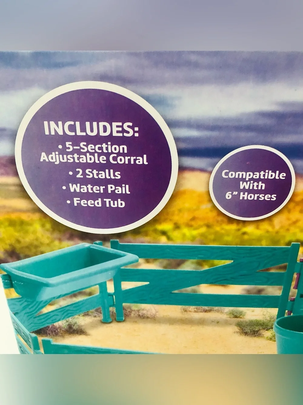 Horse Stable Playset with Adjustable Corral & 2 Stalls | American Plastic Toys